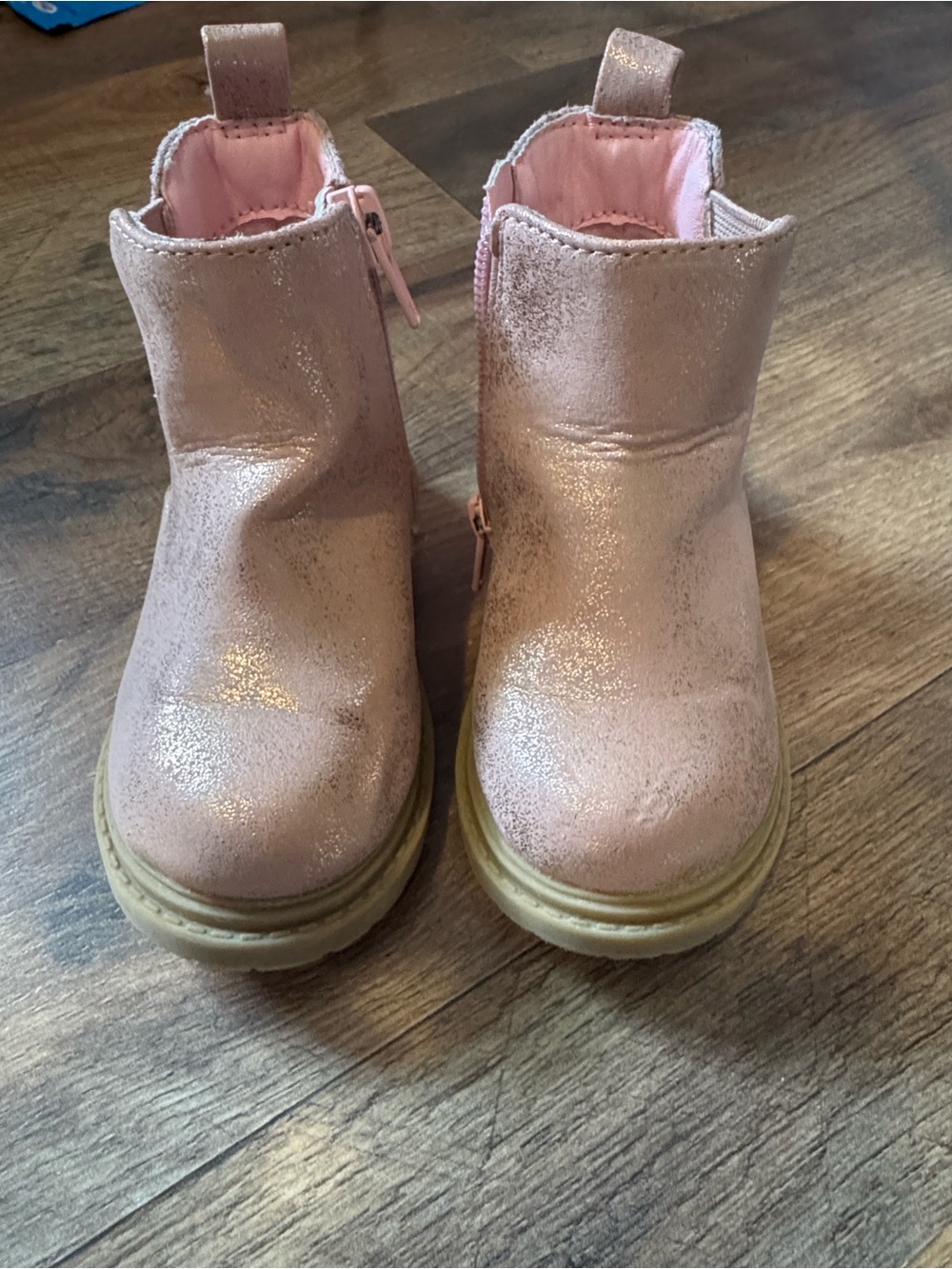 wonder nation Pink Metallic Ankle Boots for Kids